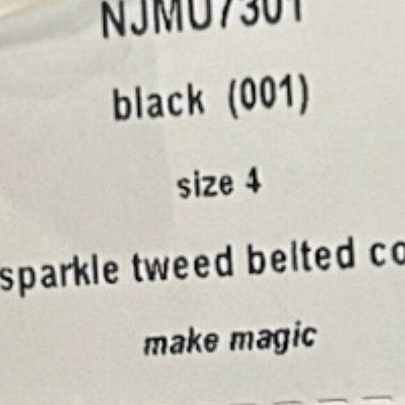 NWT Kate Spade Style Kimono Style Metallic Bouclette Tweed Belted Coat Jacket - Picture 13 of 13